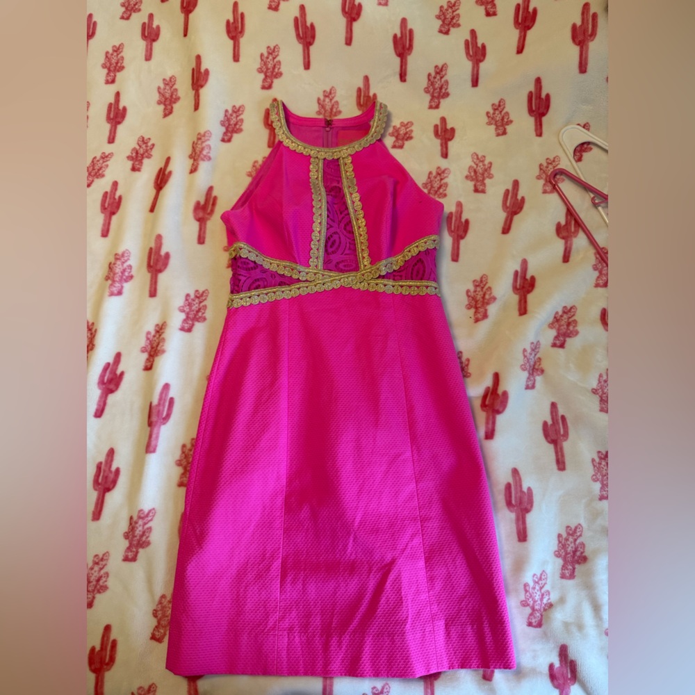 Lilly Pulitzer Pink and Gold Dress
